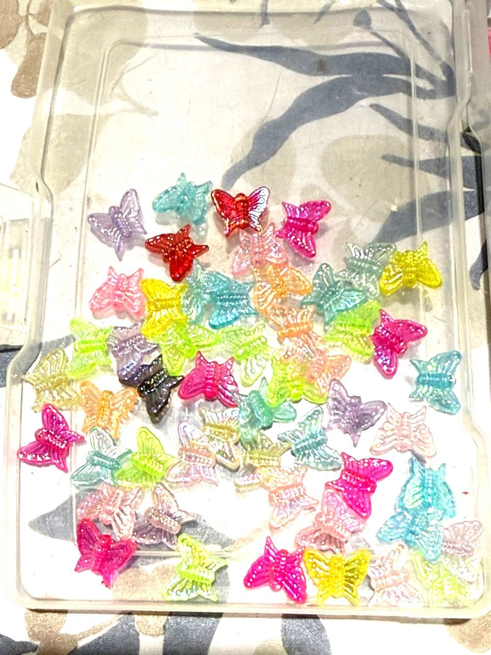 Xxsoldxxx 52 Colorful Iridescent Butterfly Beads - Multi Color